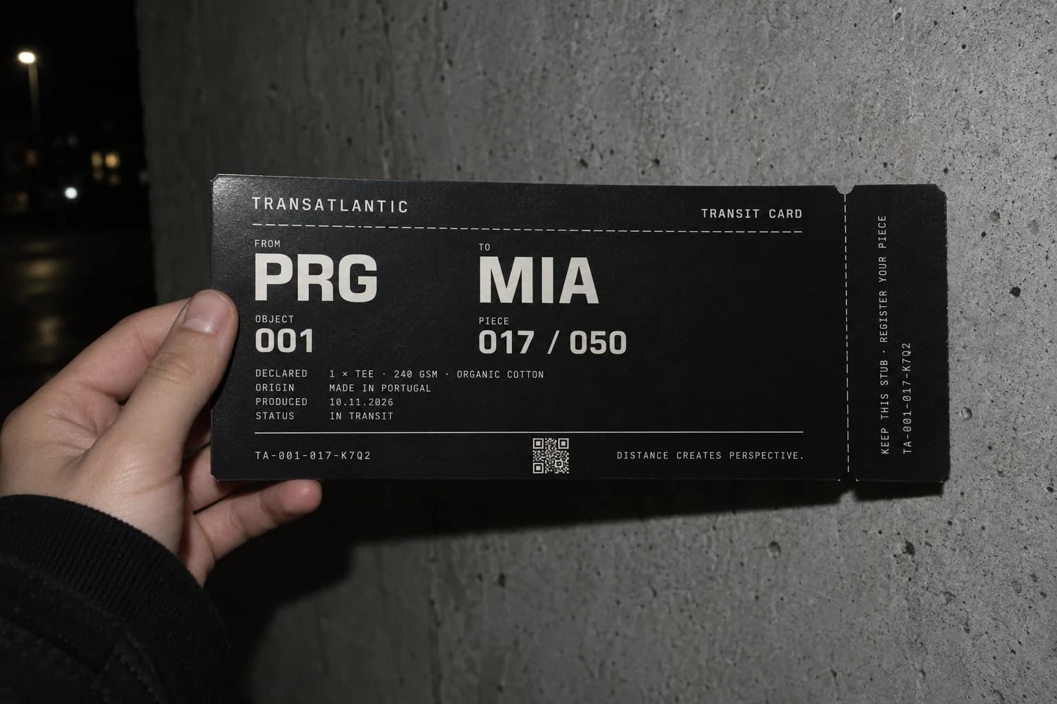 Transit card in hand