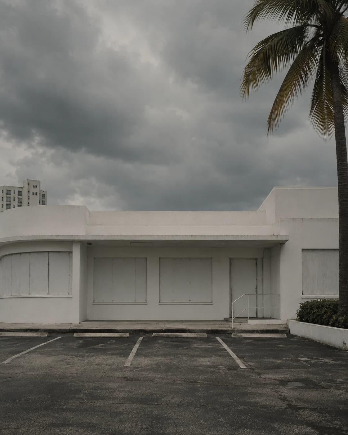 Miami, white building under a grey sky