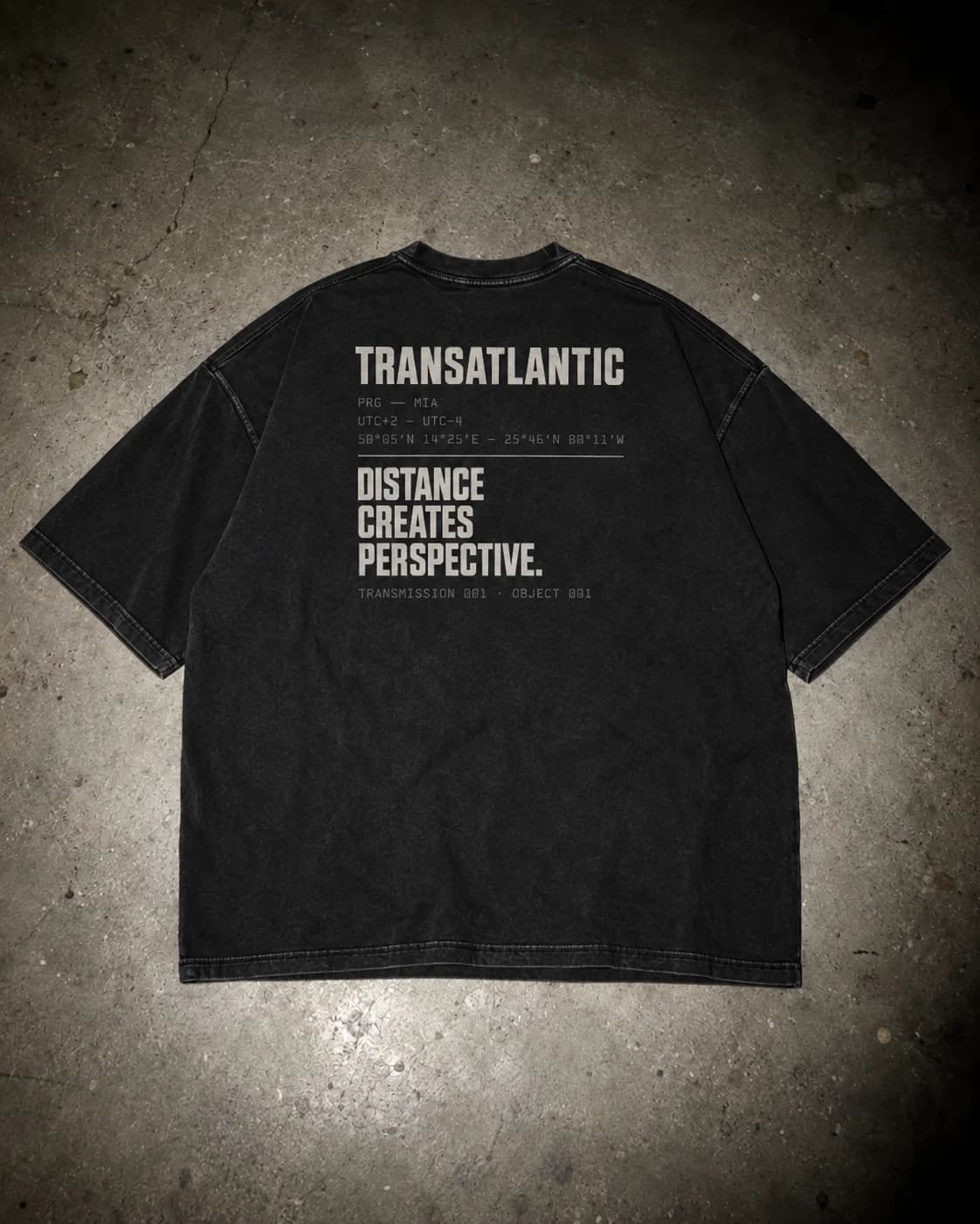 Transmission 001 Tee — back graphic, flat